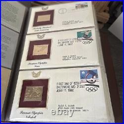 Golden Replicas Of United States Stamps In Album B & 22 Karat Gold Proofs NEW