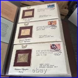 Golden Replicas Of United States Stamps In Album B & 22 Karat Gold Proofs NEW