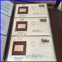 Golden Replicas Of United States Stamps In Album B & 22 Karat Gold Proofs NEW