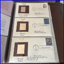 Golden Replicas Of United States Stamps In Album B & 22 Karat Gold Proofs NEW