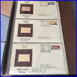 Golden Replicas Of United States Stamps In Album B & 22 Karat Gold Proofs NEW