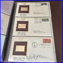 Golden Replicas Of United States Stamps In Album B & 22 Karat Gold Proofs NEW