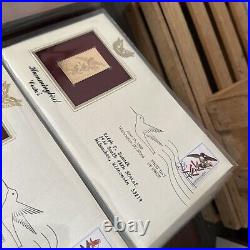 Golden Replicas Of United States Stamps In Album B & 22 Karat Gold Proofs NEW