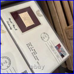 Golden Replicas Of United States Stamps In Album B & 22 Karat Gold Proofs NEW