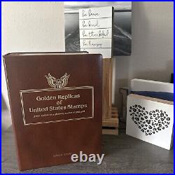 Golden Replicas Of United States Stamps In Album C And 22 Karat Gold Proofs NEW
