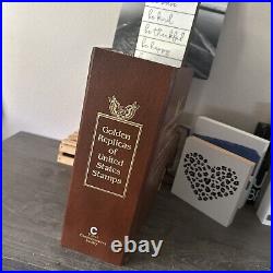 Golden Replicas Of United States Stamps In Album C And 22 Karat Gold Proofs NEW