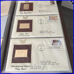 Golden Replicas Of United States Stamps In Album C And 22 Karat Gold Proofs NEW