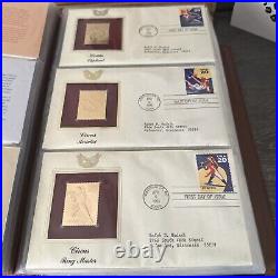 Golden Replicas Of United States Stamps In Album C And 22 Karat Gold Proofs NEW