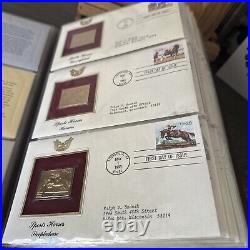 Golden Replicas Of United States Stamps In Album C And 22 Karat Gold Proofs NEW