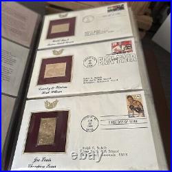 Golden Replicas Of United States Stamps In Album C And 22 Karat Gold Proofs NEW