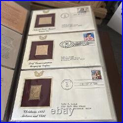 Golden Replicas Of United States Stamps In Album C And 22 Karat Gold Proofs NEW