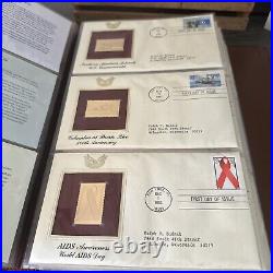 Golden Replicas Of United States Stamps In Album C And 22 Karat Gold Proofs NEW