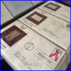 Golden Replicas Of United States Stamps In Album C And 22 Karat Gold Proofs NEW