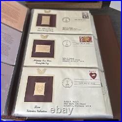 Golden Replicas Of United States Stamps In Album C And 22 Karat Gold Proofs NEW