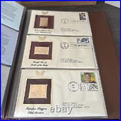 Golden Replicas Of United States Stamps In Album C And 22 Karat Gold Proofs NEW