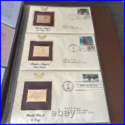 Golden Replicas Of United States Stamps In Album C And 22 Karat Gold Proofs NEW