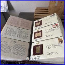 Golden Replicas Of United States Stamps In Album C And 22 Karat Gold Proofs NEW