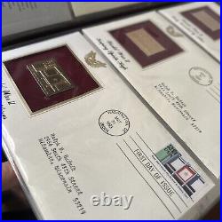 Golden Replicas Of United States Stamps In Album C And 22 Karat Gold Proofs NEW