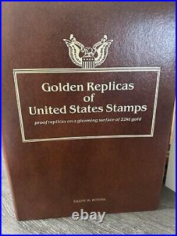 Golden Replicas Of United States Stamps In Album E & 22 Karat Gold Proofs NEW