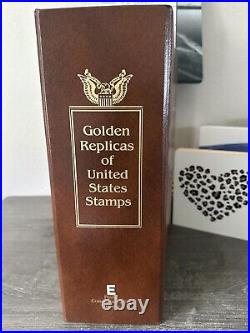 Golden Replicas Of United States Stamps In Album E & 22 Karat Gold Proofs NEW