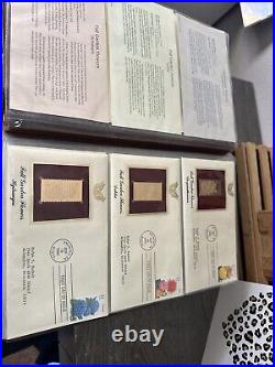 Golden Replicas Of United States Stamps In Album E & 22 Karat Gold Proofs NEW