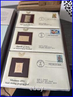 Golden Replicas Of United States Stamps In Album E & 22 Karat Gold Proofs NEW