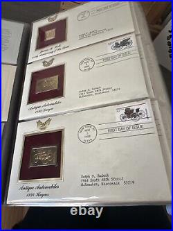 Golden Replicas Of United States Stamps In Album E & 22 Karat Gold Proofs NEW