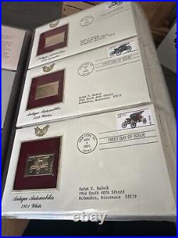 Golden Replicas Of United States Stamps In Album E & 22 Karat Gold Proofs NEW