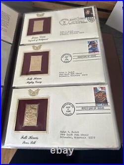 Golden Replicas Of United States Stamps In Album E & 22 Karat Gold Proofs NEW