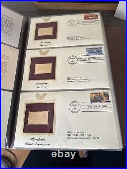 Golden Replicas Of United States Stamps In Album E & 22 Karat Gold Proofs NEW