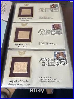 Golden Replicas Of United States Stamps In Album E & 22 Karat Gold Proofs NEW