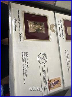 Golden Replicas Of United States Stamps In Album E & 22 Karat Gold Proofs NEW