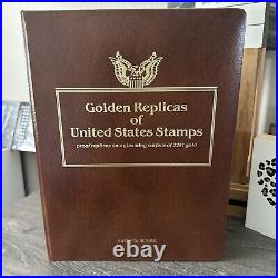Golden Replicas Of United States Stamps In Album H & Proofs Of 22 Karat Gold NEW