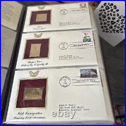 Golden Replicas Of United States Stamps In Album H & Proofs Of 22 Karat Gold NEW