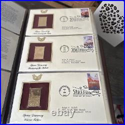 Golden Replicas Of United States Stamps In Album H & Proofs Of 22 Karat Gold NEW