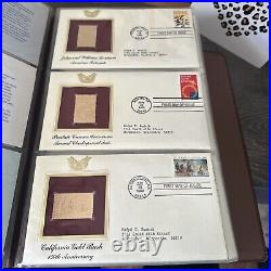 Golden Replicas Of United States Stamps In Album H & Proofs Of 22 Karat Gold NEW