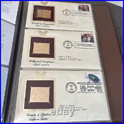 Golden Replicas Of United States Stamps In Album H & Proofs Of 22 Karat Gold NEW