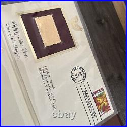 Golden Replicas Of United States Stamps In Album H & Proofs Of 22 Karat Gold NEW
