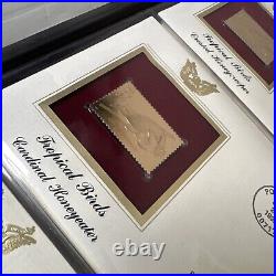 Golden Replicas Of United States Stamps In Album H & Proofs Of 22 Karat Gold NEW