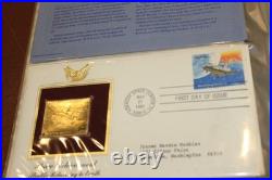 Golden Replicas of United States Stamps Surfaces 22K Gold Collection 41 Stamps