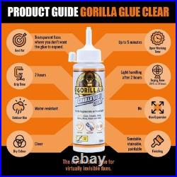 Gorilla Glue Crystal Clear Waterproof Tough All Purpose Adhesive, 50, 110, 170ml
