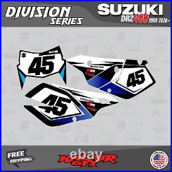 Graphics Kit For Suzuki DRZ400SM (All Years) DRZ 400 SM S E Div Red Blue 16 mil