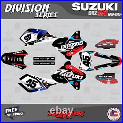 Graphics Kit For Suzuki DRZ400SM (All Years) DRZ 400 SM S E Division Red