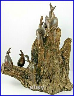 Hand Crafted Ironwood Quail Sculpture