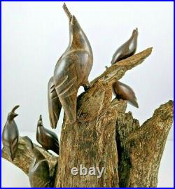 Hand Crafted Ironwood Quail Sculpture