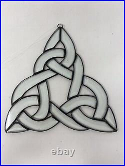 Handmade Clear Beveled Glass Celtic Knot Suncatcher 7.5