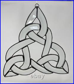 Handmade Clear Beveled Glass Celtic Knot Suncatcher 7.5