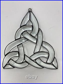 Handmade Clear Beveled Glass Celtic Knot Suncatcher 7.5