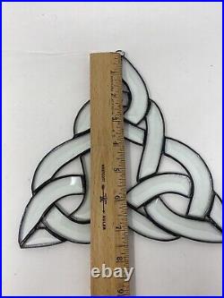 Handmade Clear Beveled Glass Celtic Knot Suncatcher 7.5