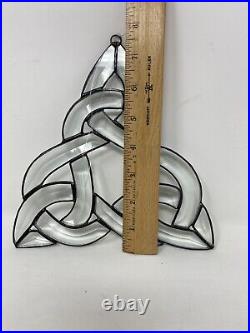 Handmade Clear Beveled Glass Celtic Knot Suncatcher 7.5